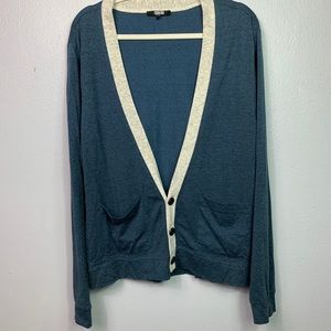 Men’s ASOS Teal Blue Button Front Cardigan
